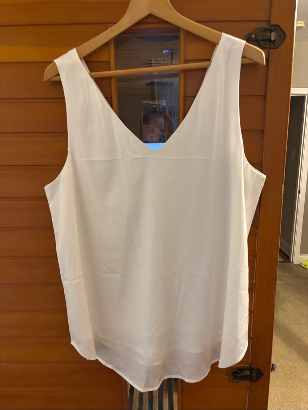 White V-Neck Sleeveless Women's Top